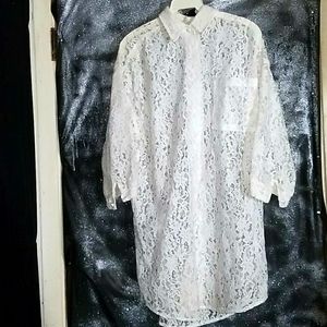 Buttoned Down Laced White Blouse